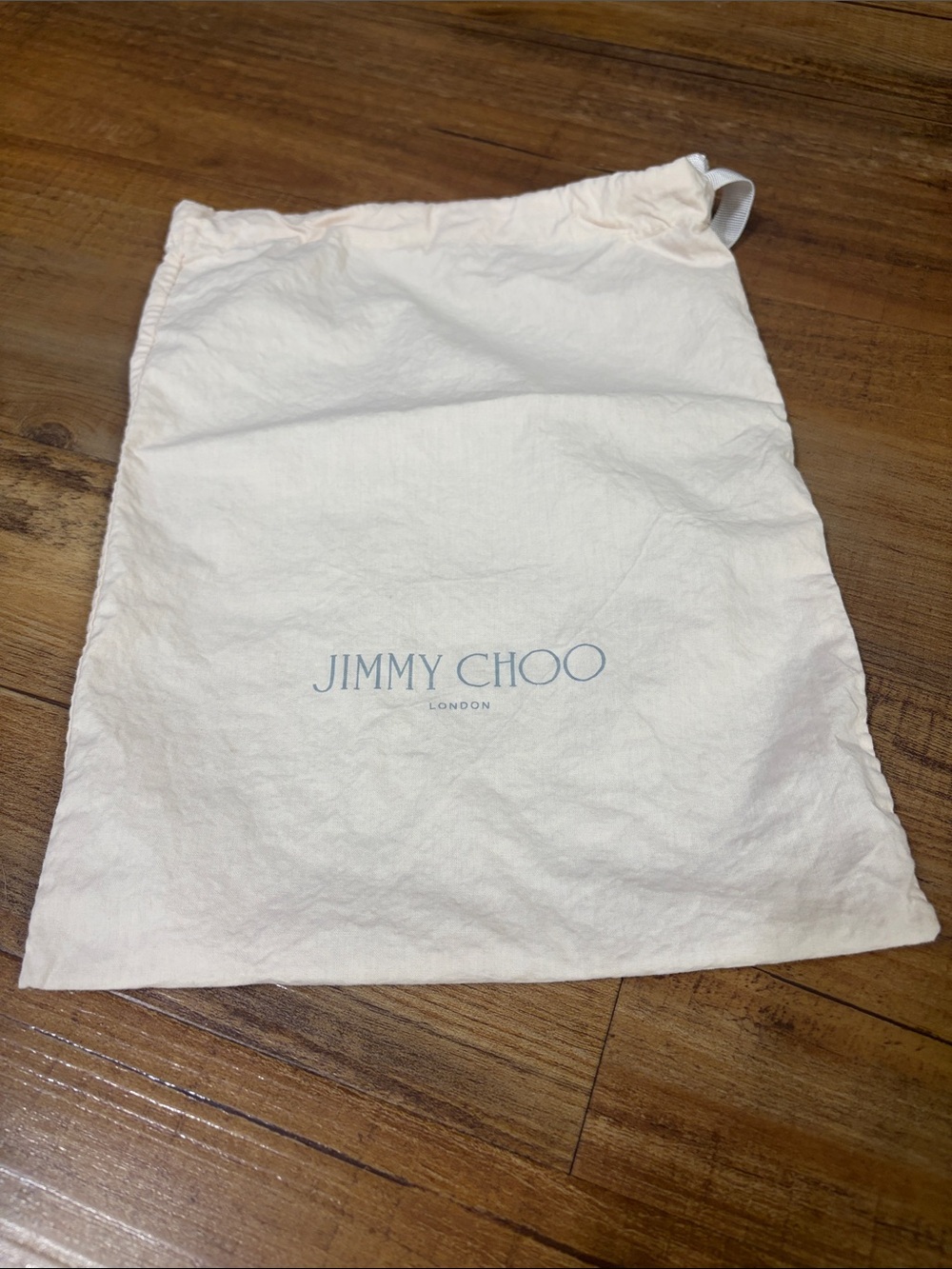 Jimmy Choo London cream Drawstring dust cover